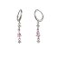 Pendientes plata de aro colgantes criollas con circonita rosa